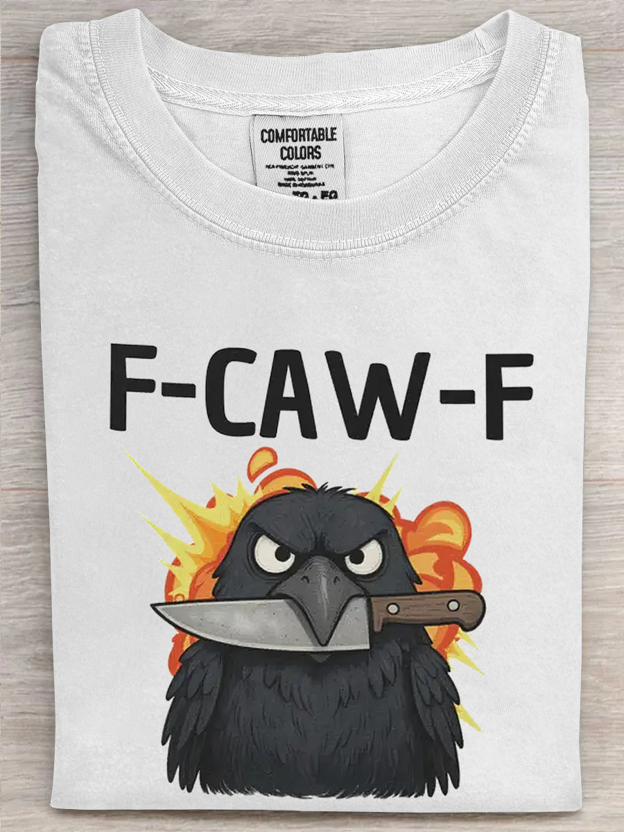 Crow Fcawf  T-Shirt Crow And Knife Meme Funny Apparel Gifts For Crow Lovers