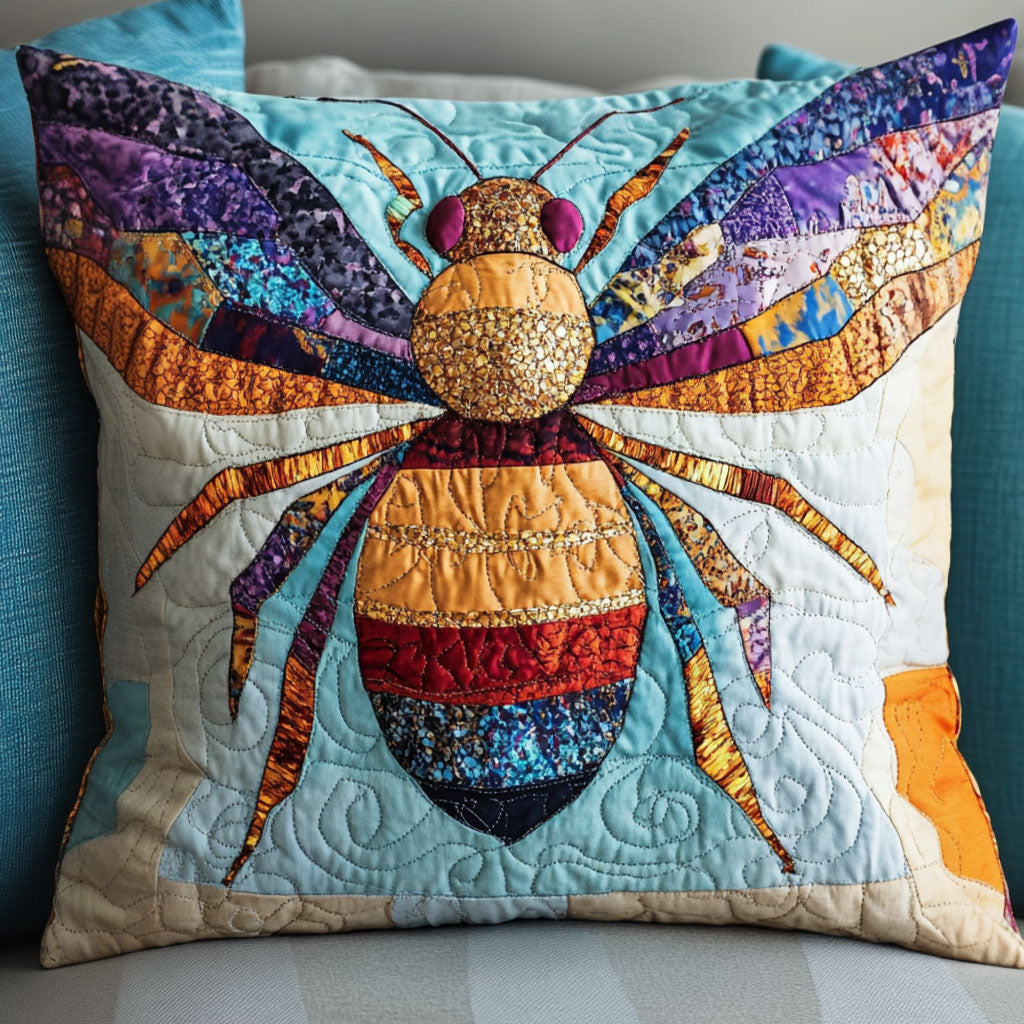 Crown Bee Quilted Pillow Case Decorative Pillow Covers Gifts For Beekeepers