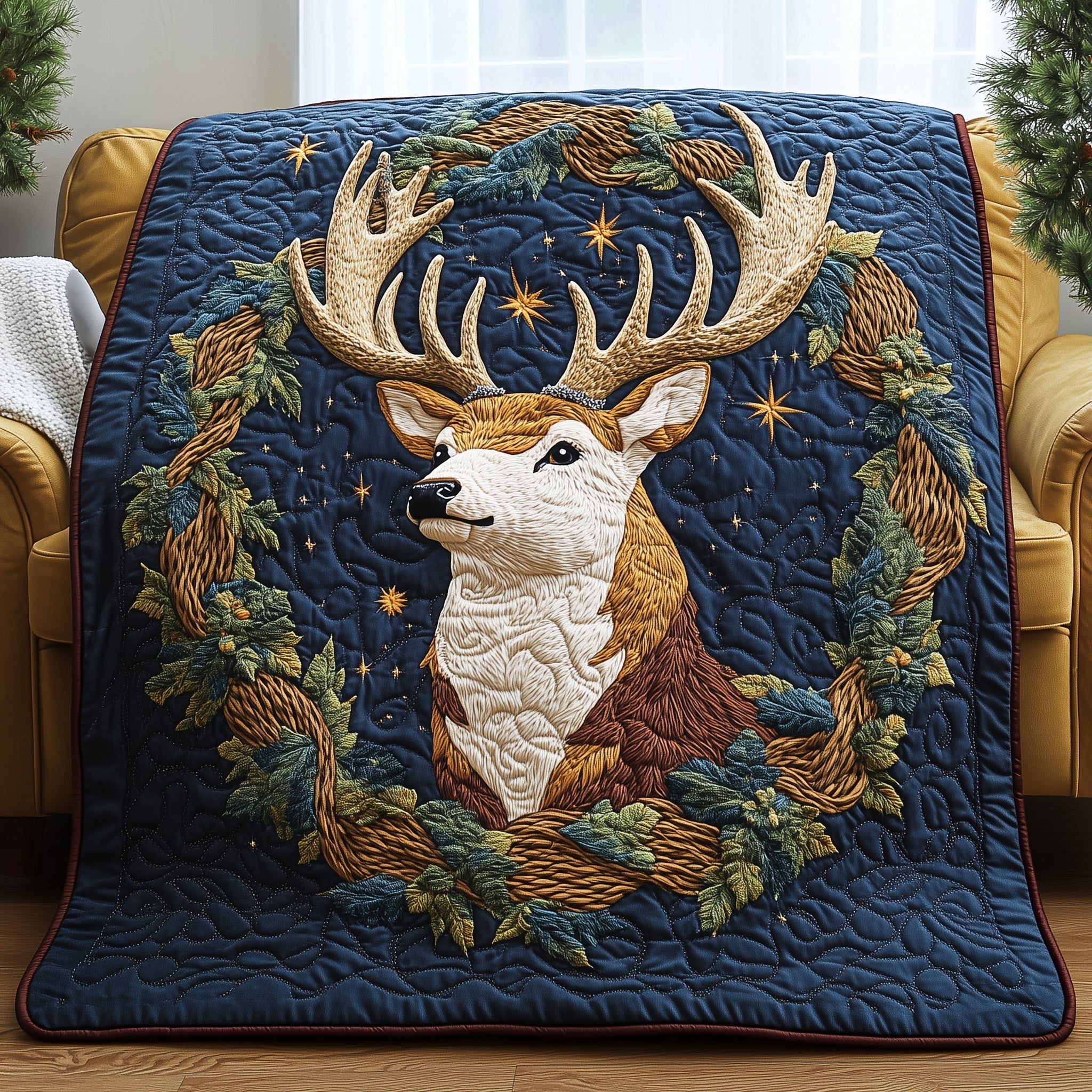Crown of Antlers Quilted Blanket Sofa Throw BlanketThings To Get For Christmas
