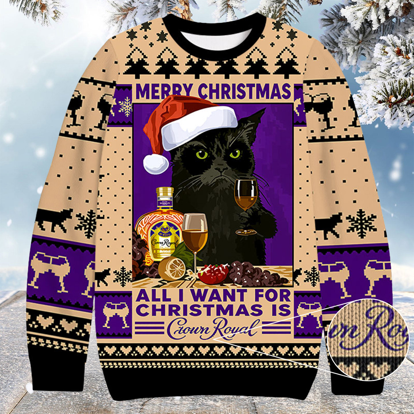 Crown Royal Is All I Want For Christmas Ugly Sweater Perfect Gift For Girlfriend