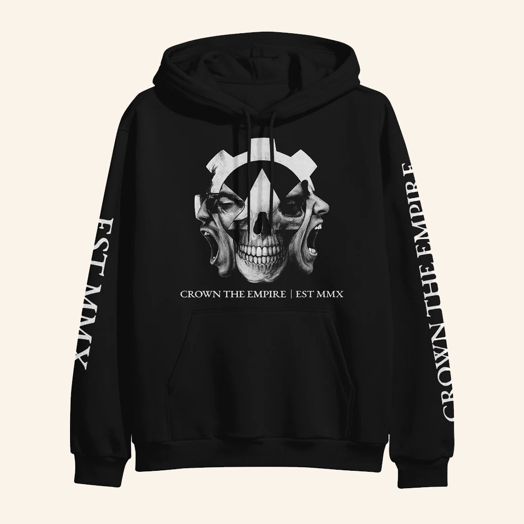 Crown The Empire Merch Cog Faces Hoodie Gifts For Band Fans