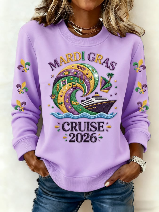 Cruise 2026 Mardi Gras Sweatshirt New Orleans Mardi Gras Clothes For Sale Gift For Mother