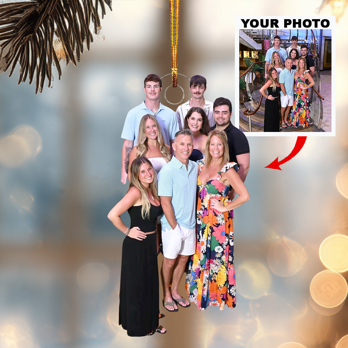 Cruising With Love Personalized Photo Mica Ornament Christmas Gift For Family Members