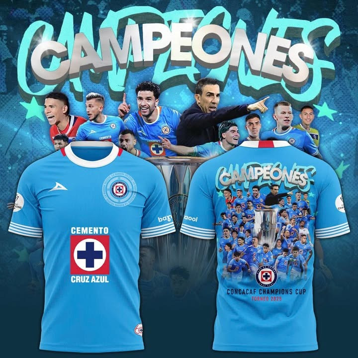 Cruz Azul 2025 Concacaf Champions T-Shirt Fan Merch Cruz Azul Football Club Gifts
