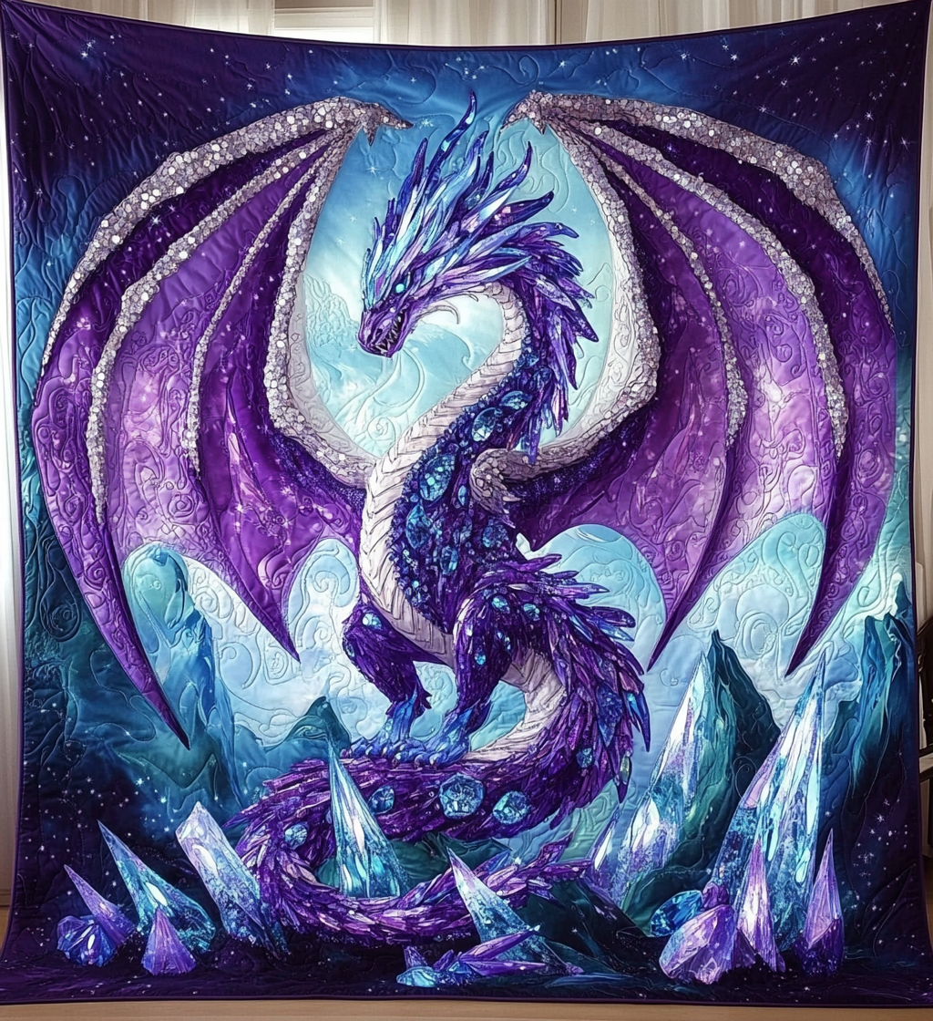 Crystal Dragon Quilted Blanket Presents For Dragon Lovers