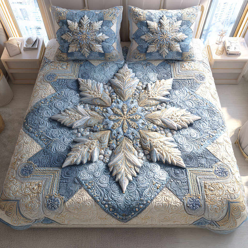 Crystal Frost Quilted Bedding Set Xmas Duvet Sets Family To Family Christmas Gift Ideas
