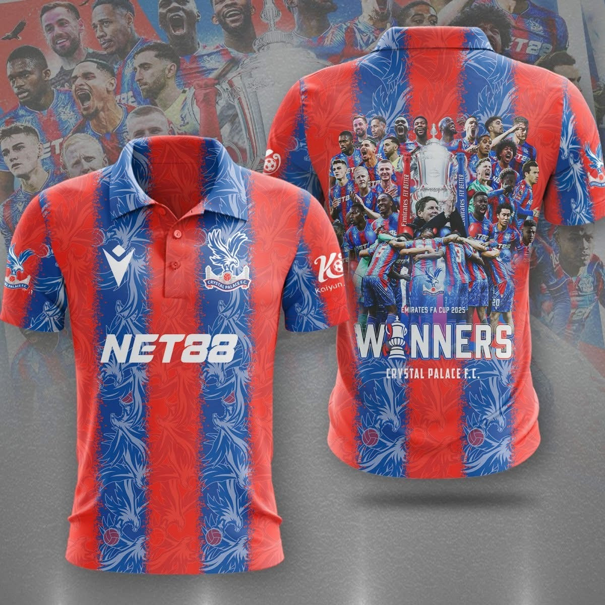 Crystal Palace Emirates FA Cup Winners Champions Polo Shirt Crystal Palace F.C Merch