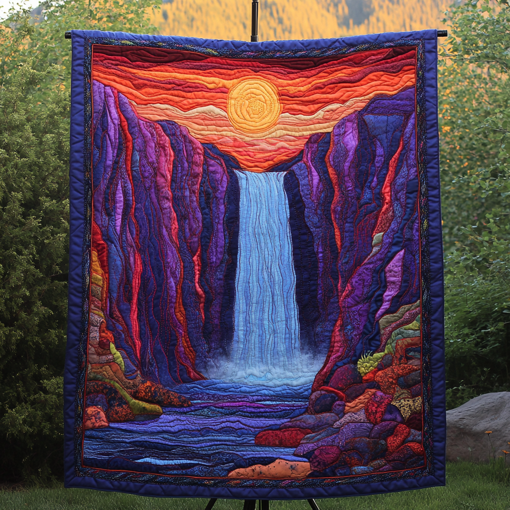 Crystal Rapids Quilted Blanket Best Couch Throw Blanket Cool Gifts For Nature Lovers