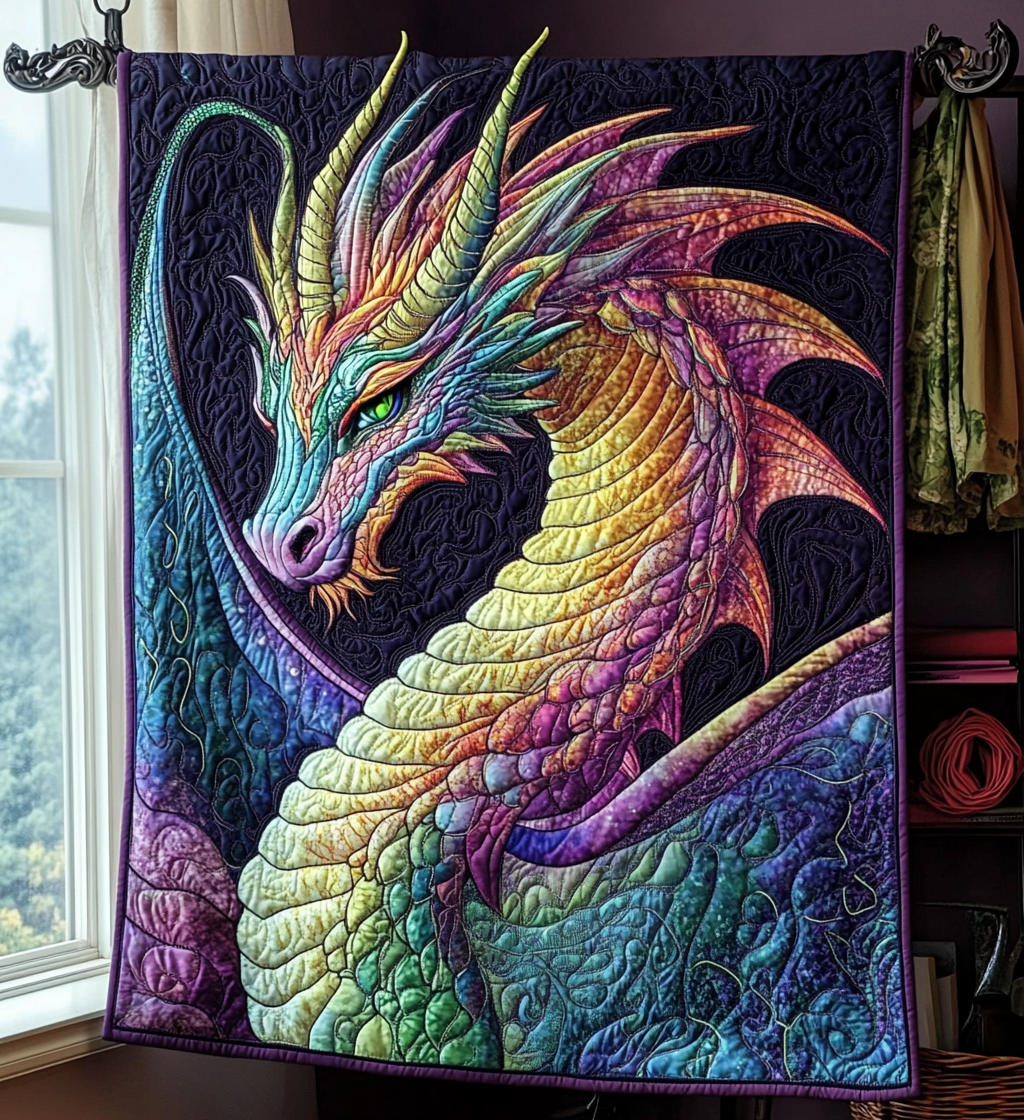 Crystal Serpent Quilted Blanket Gift For Dragon Lover