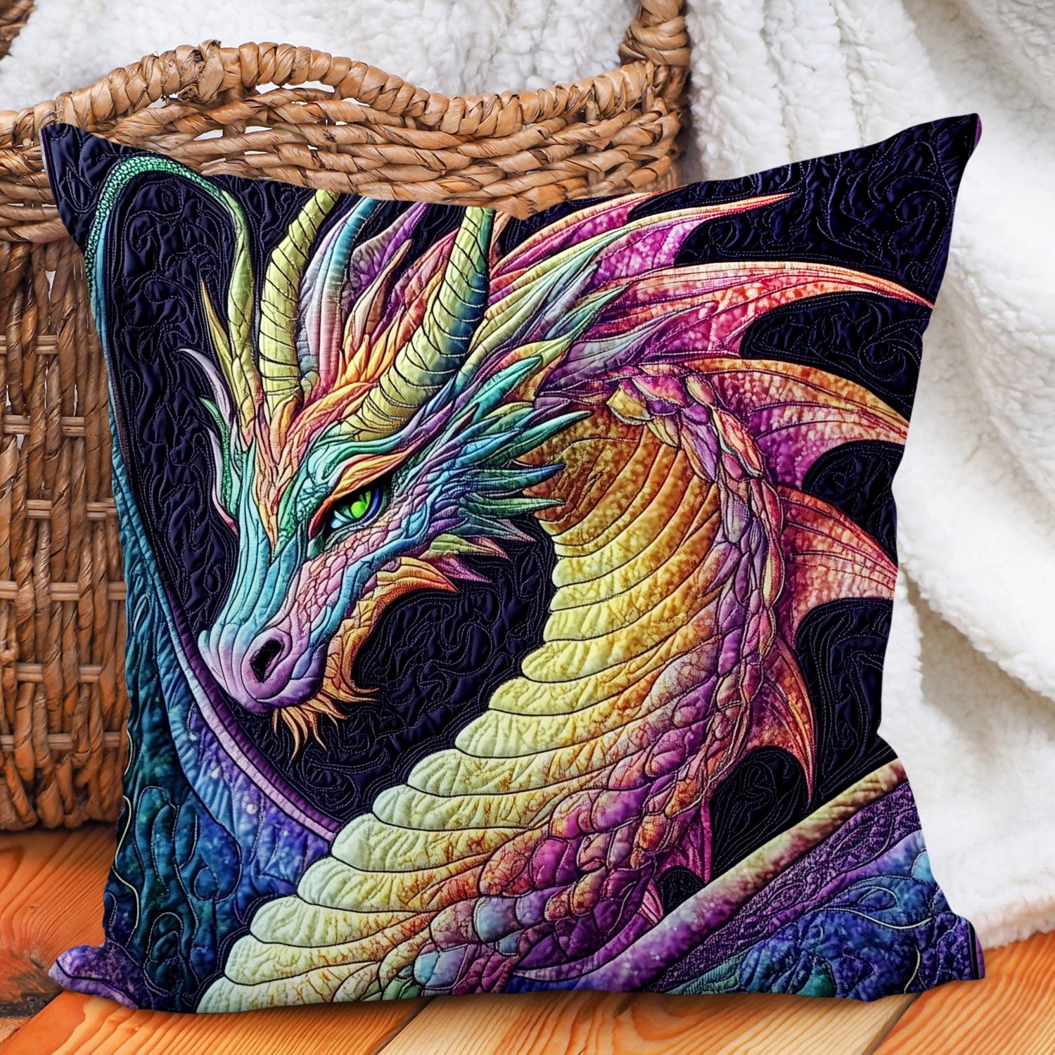 Crystal Serpent Quilted Pillow Case Gnome Christmas Pillow Cover