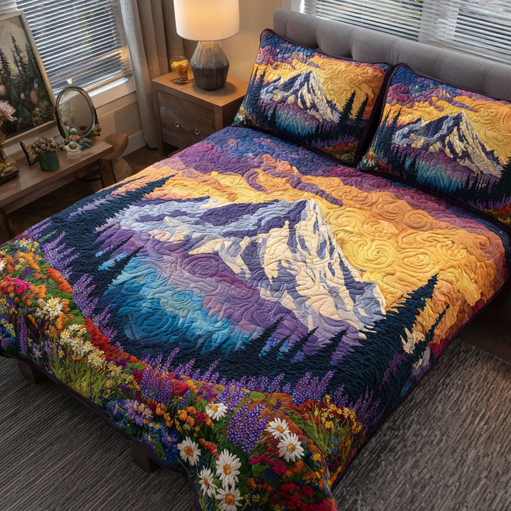Crystal Summit Quilted Bedding Set Aesthetic Room Decor Flower Arrangement Ideas