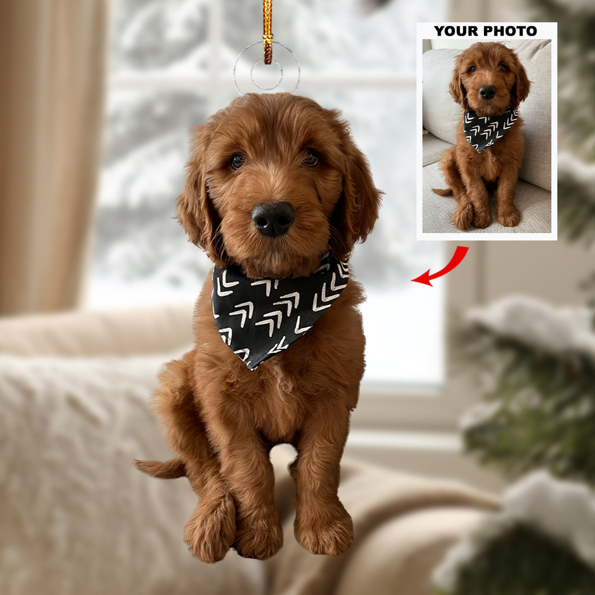 Cuddle Canines Personalized Photo Mica Ornament Christmas Gift For Dog Lovers