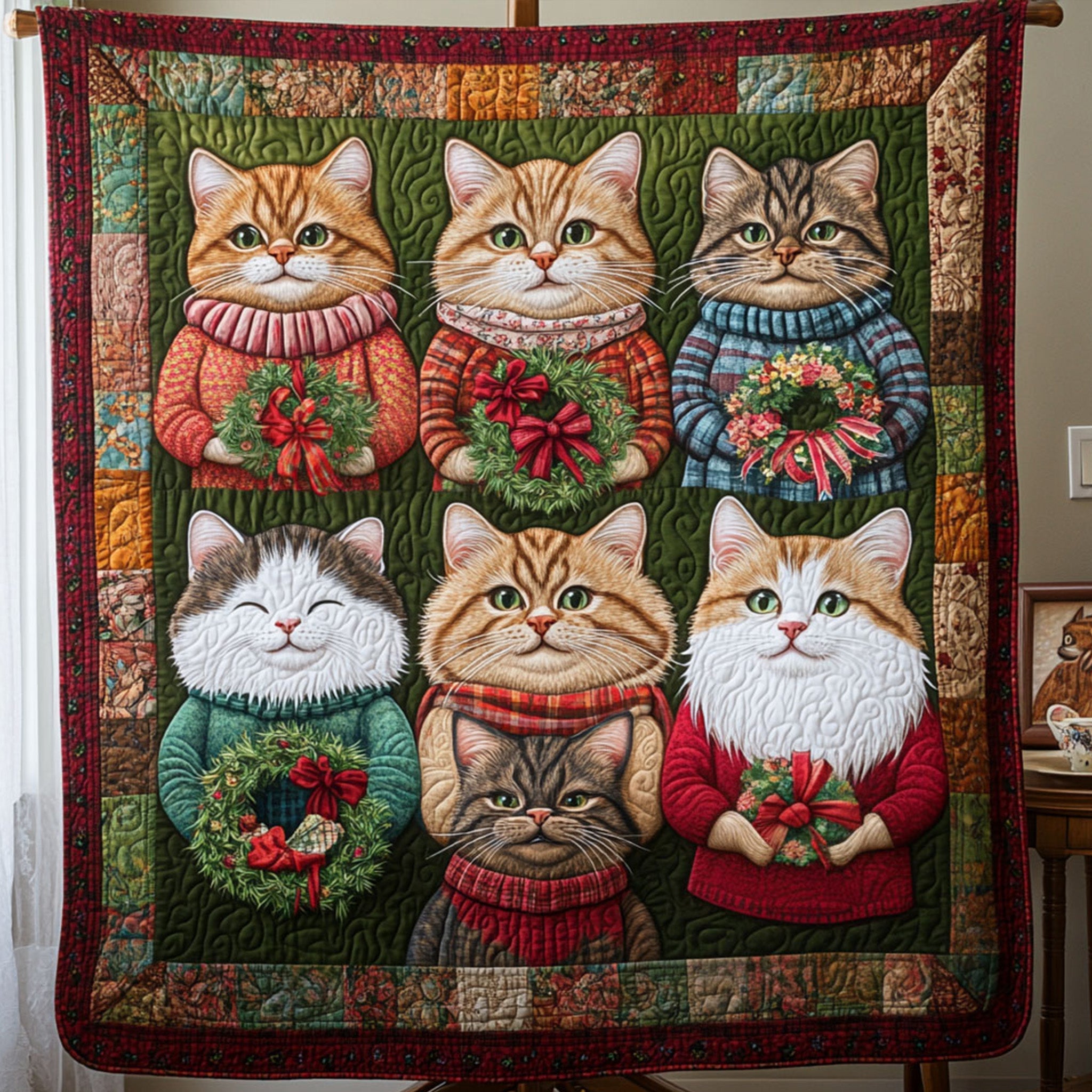 Cuddle Cat Clowder Quilted Blanket Best Gifts For Cat Lovers