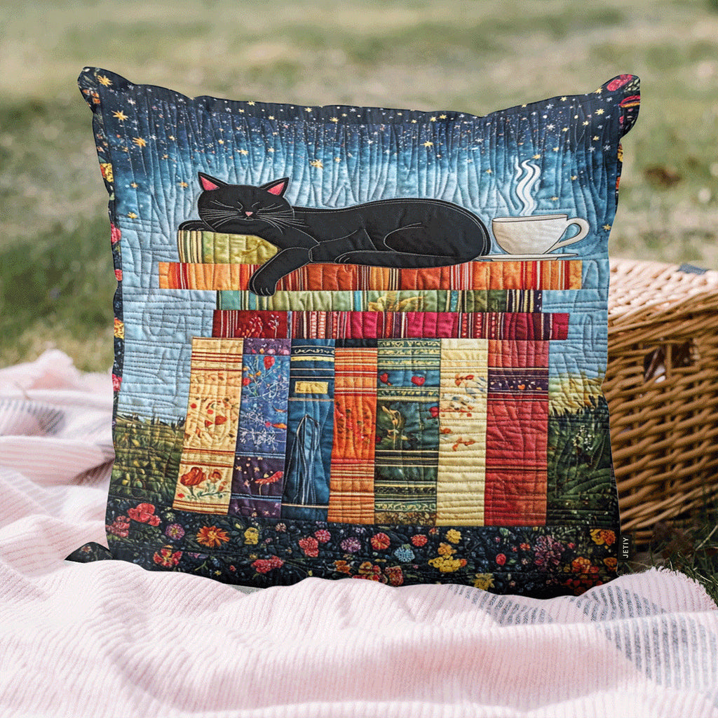 Cuddle Cat Dream Quilted Pillow Case Animal Themed Cozy Home Decor Cat Lover Gifts