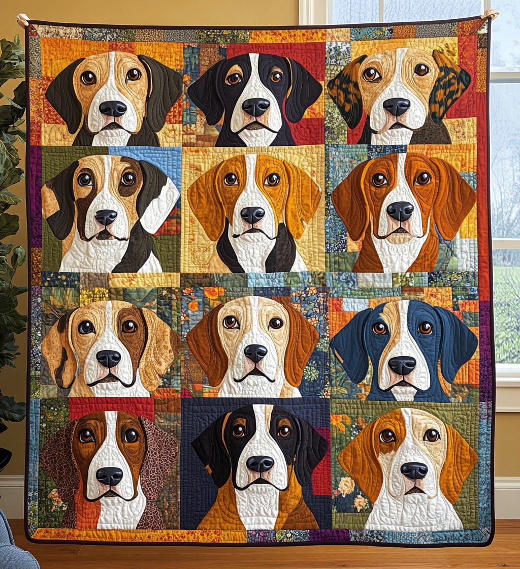 Cuddly Beagle Quilted Blanket Cute Blankets For Bed