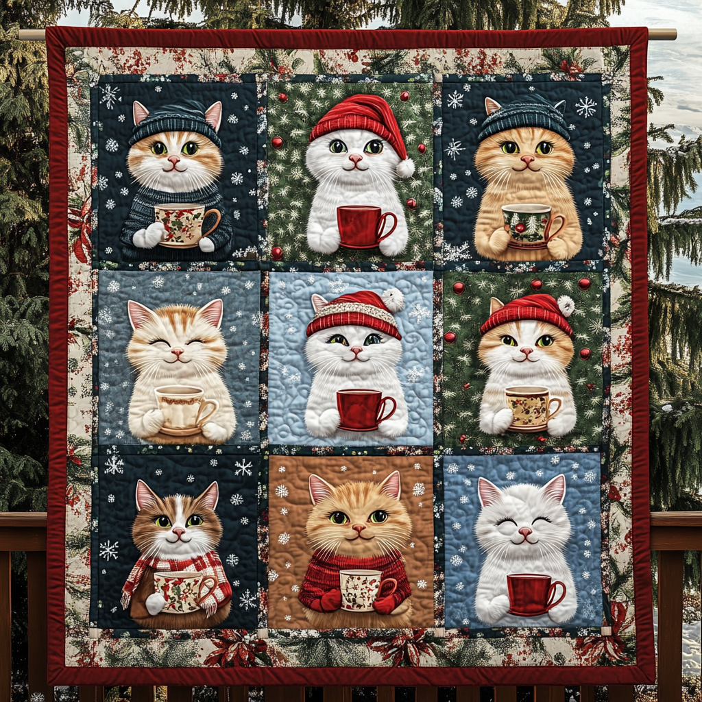 Cuddly Cats Quilted Blanket Gifts For Cat Owners