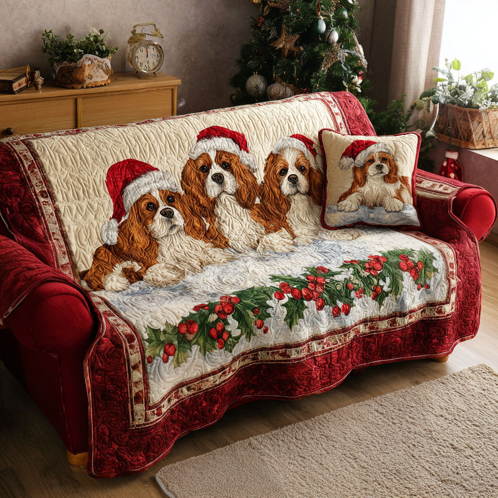 Cuddly Cocker Quilted Sofa Cover Holiday Couch Covers Best Christmas Present For Dog