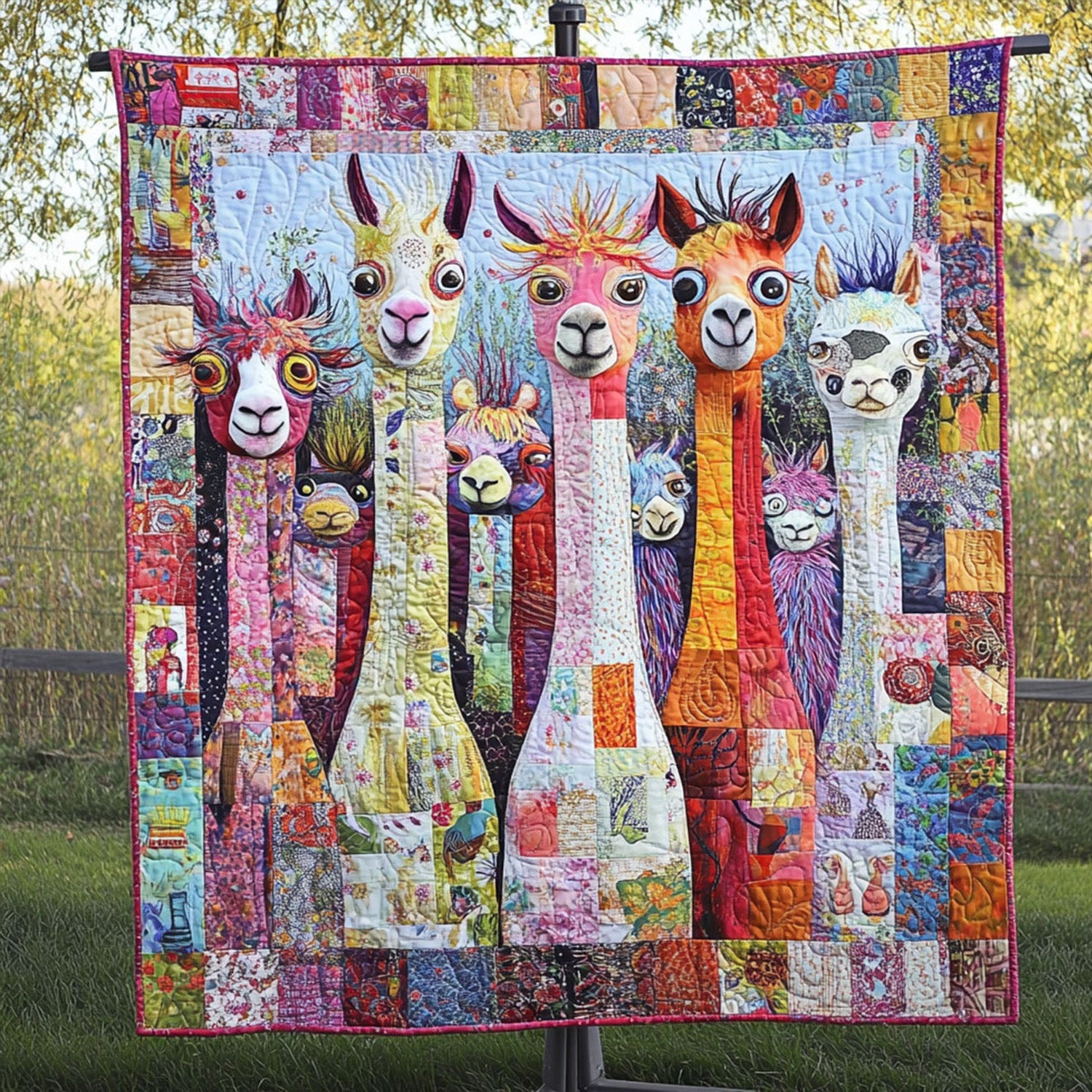 Cuddly Country Herd Quilted Blanket Sofa Couch Throw Blanket Gift For Animal Lover