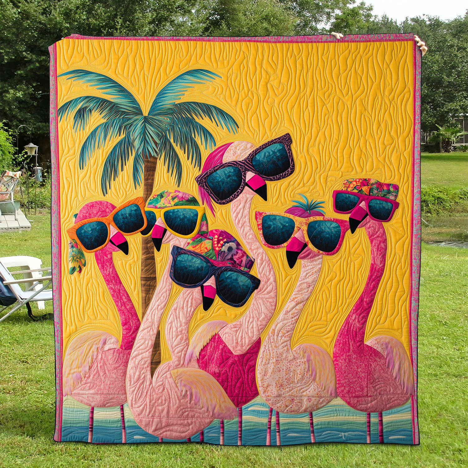 Cuddly Flamingo Quilted Blanket Flamingo Gifts For Ladies