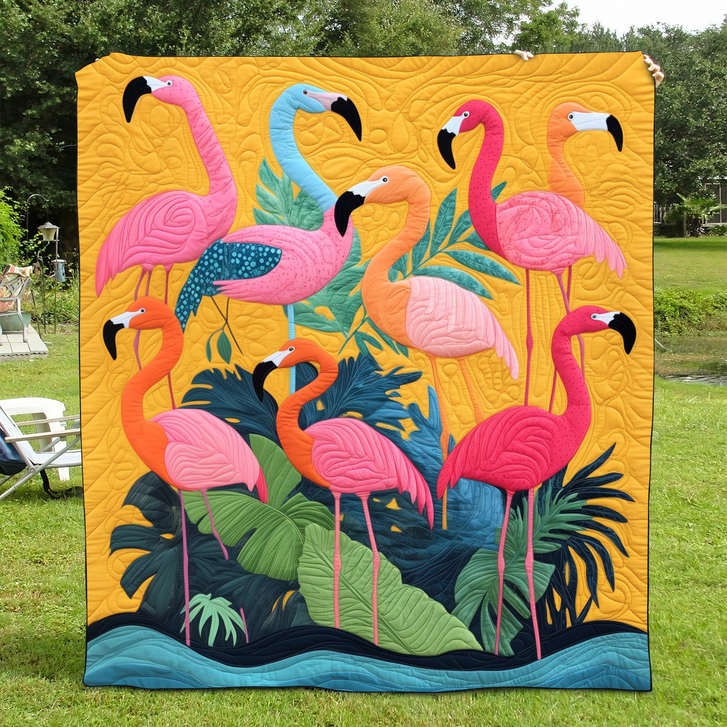 Cuddly Flamingo Quilted Blanket Flamingo Gifts For Ladies