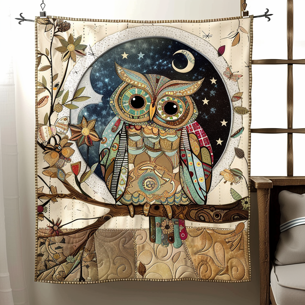 Cuddly Owl Quilted Blanket Gift For Owl Lover