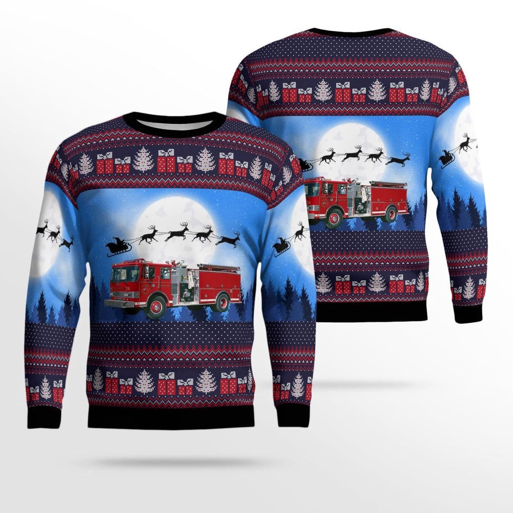Cullom Fire Protection District Cullom Illinois Christmas AOP Ugly Sweater Xmas Unisex Sweater Christmas Gifts For Men Women