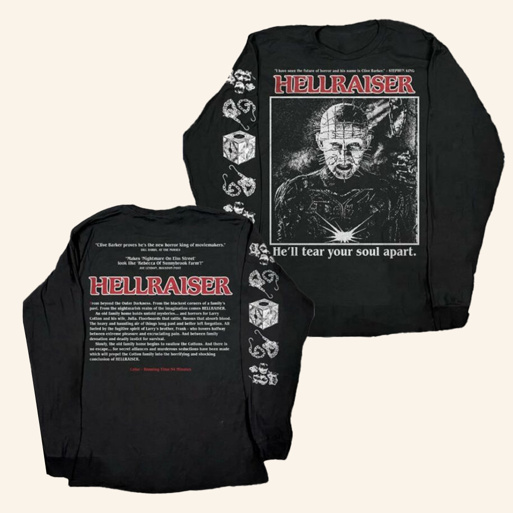 Cult Of Cult Merch Hellraiser 1987 Clive Barker Long Sleeve Shirt Gifts For Horror Fans