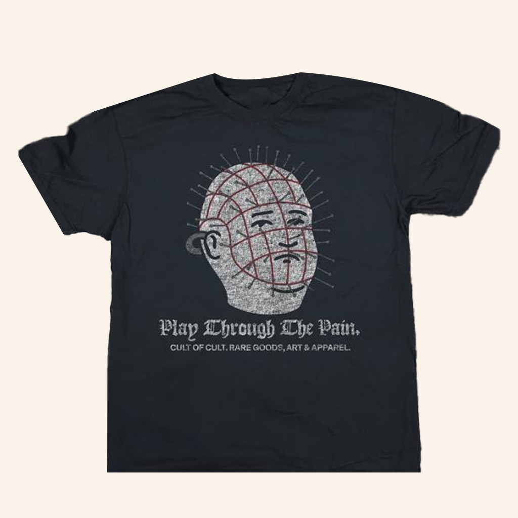 Cult Of Cult Merch Hellraiser 1987 Play Through The Pain T-Shirt Gift For Horror Lovers Cult Of Cult Merch Hellraiser 1987 Play Through The Pain T-Shirt Gift For Horror Lovers