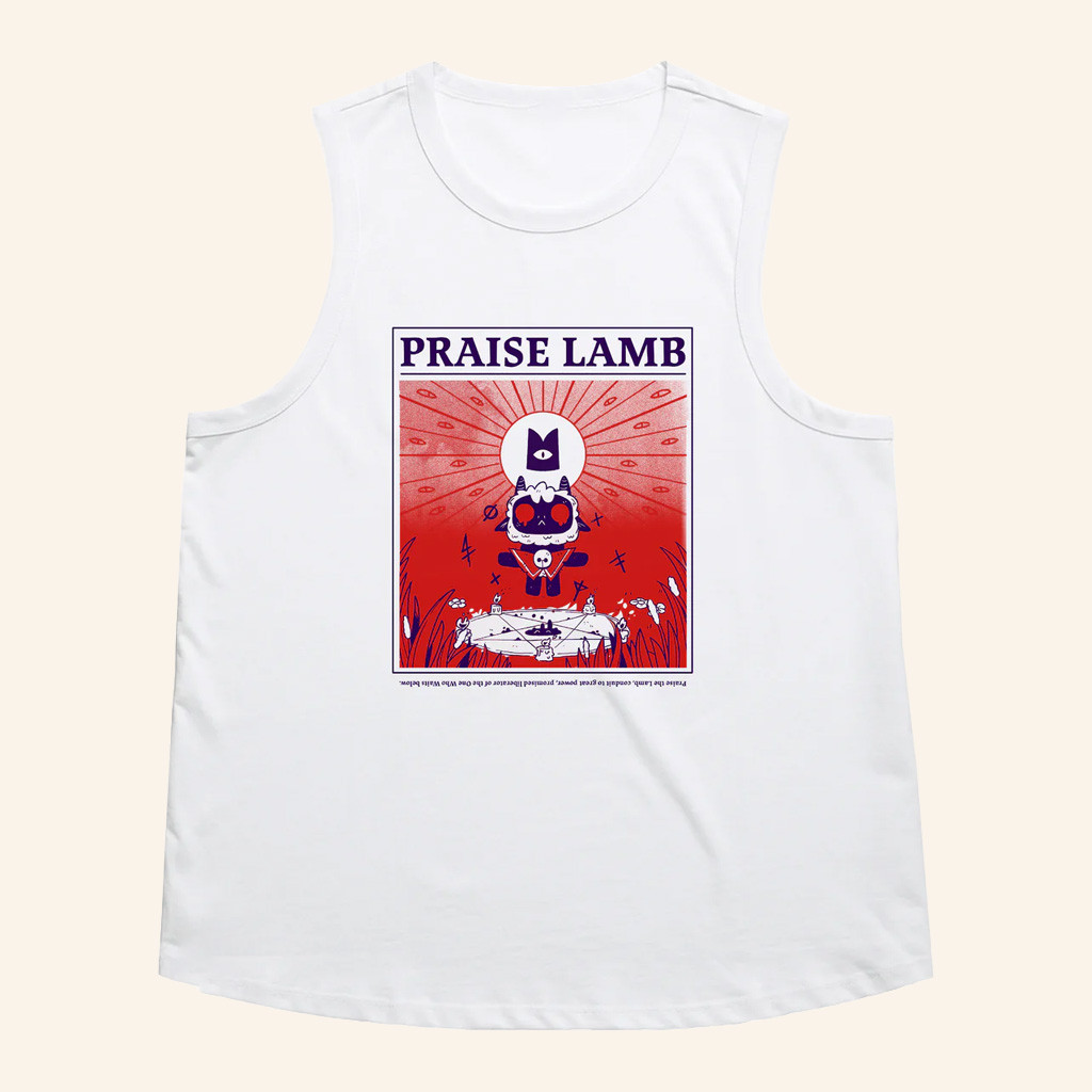 Cult Of The Lamb Merch Praise Lamb Tank Top White Cult Of The Lamb Shirt Husband Gifts Cult Of The Lamb Merch Praise Lamb Tank Top White Cult Of The Lamb Shirt Husband Gifts
