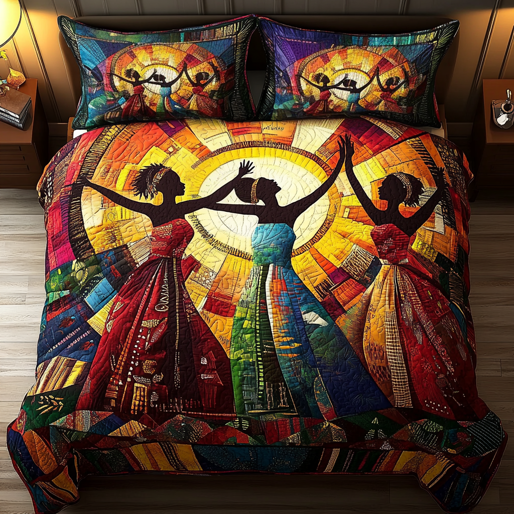 Cultural Charm Quilted Bedding Set Bed Room Decoration African American Gifts For Her