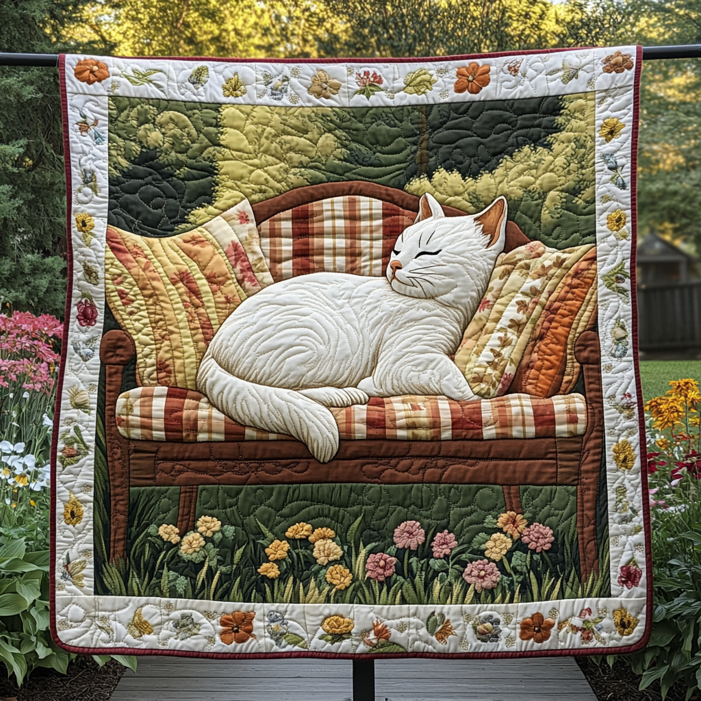 Curious Cat Chronicles Quilted Blanket Cat Gifts For Cat Lovers