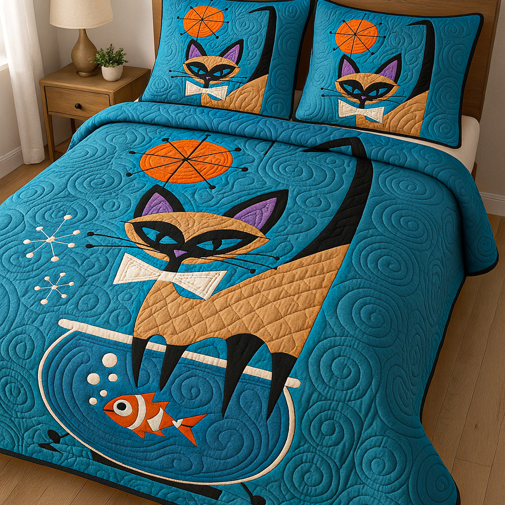 Curious Catfish Quilted Bedding Set Bed Decor Ideas Best Christmas Presents For Cats