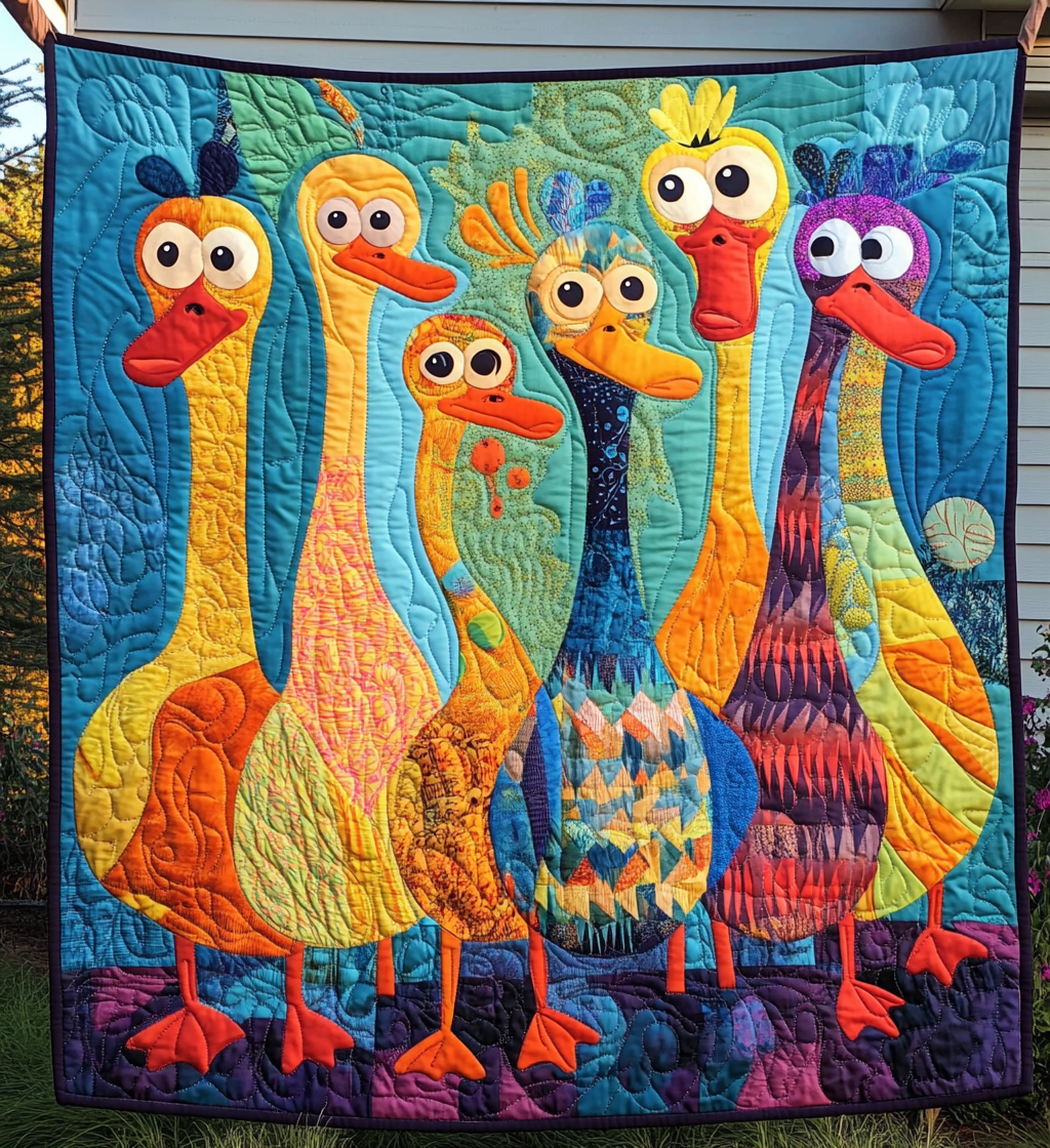 Curious Duck Quilted Blanket Farm Animal Blanket