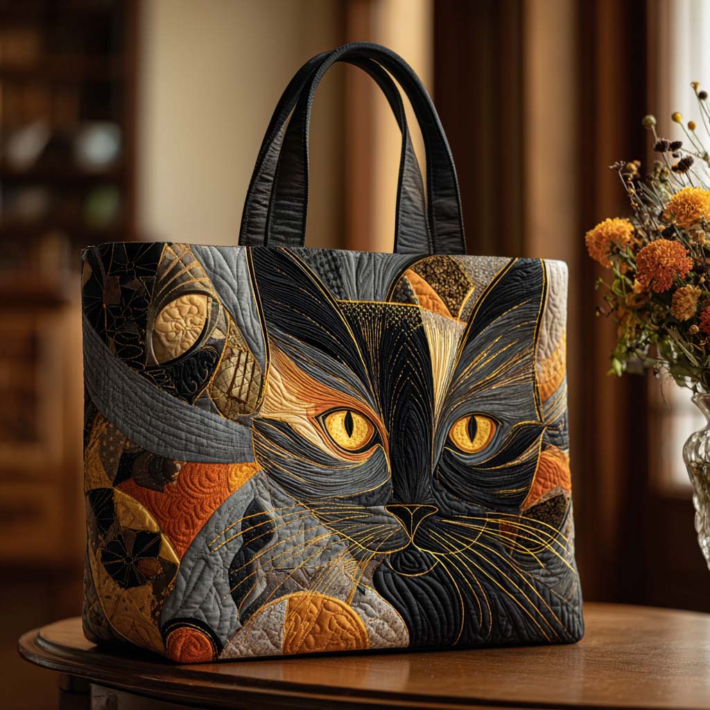 Curious Gaze Quilted Tote Bag Cozy Fall Gift Ideas