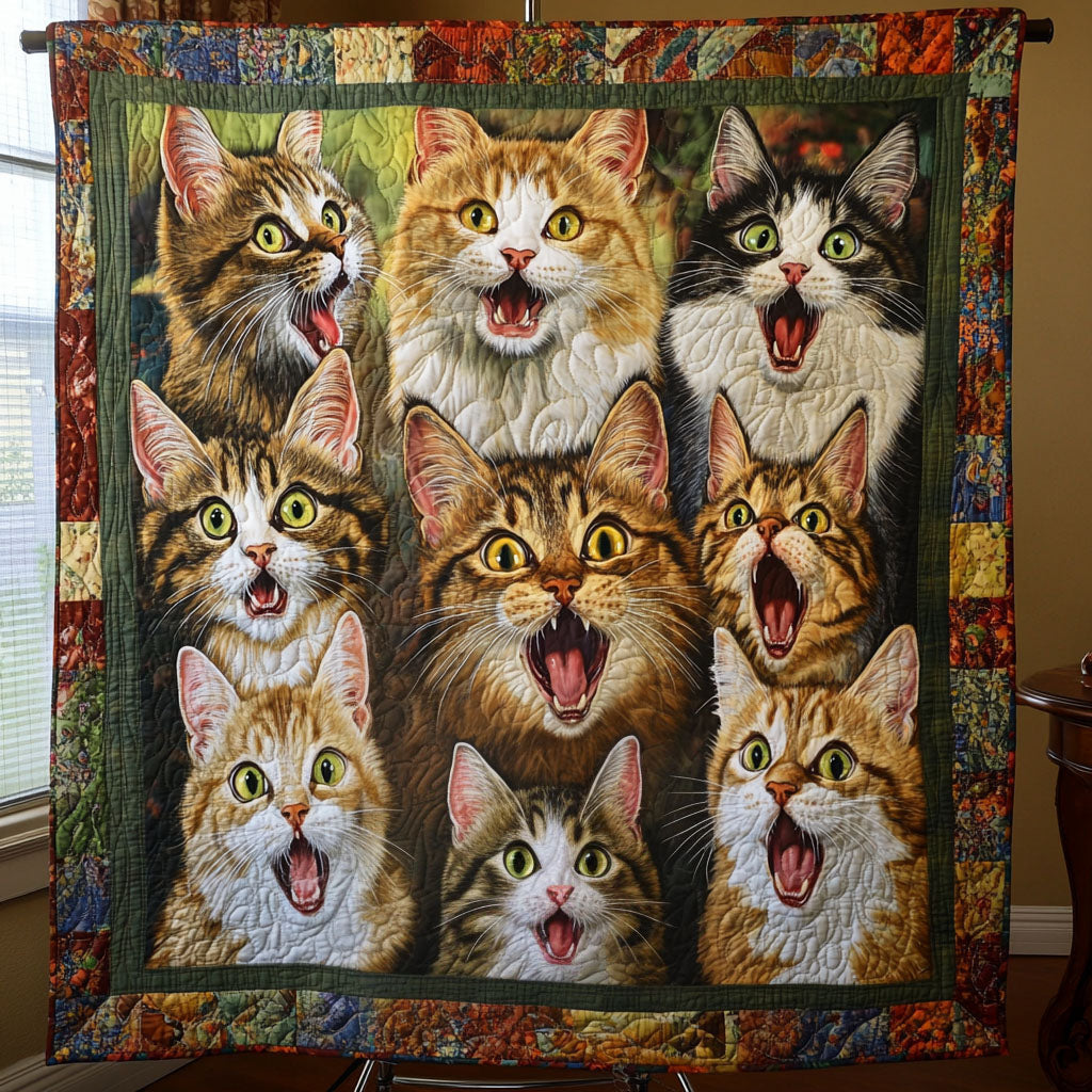 Curious Whiskers Quilted Blanket Best Gifts For Cat Lovers