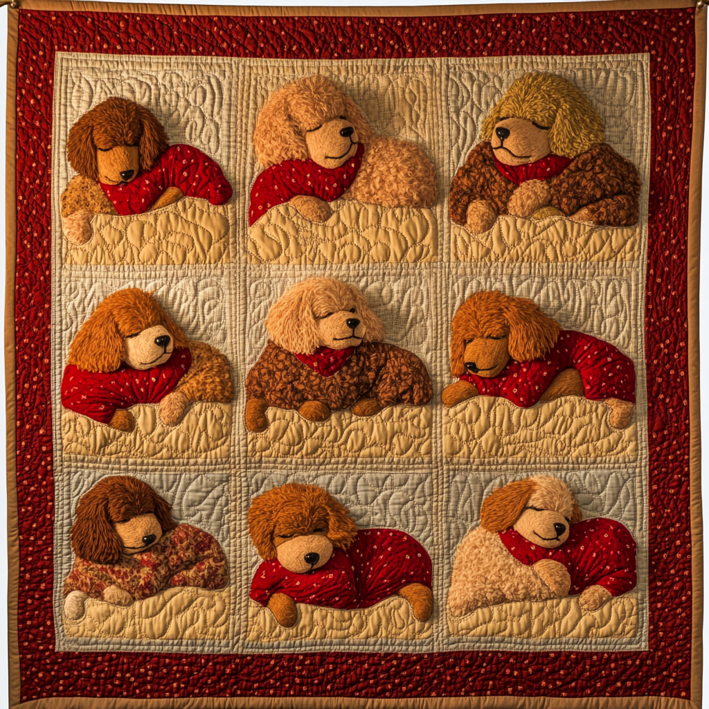 Curly Charm Quilted Blanket Gifts For New Dog Owners