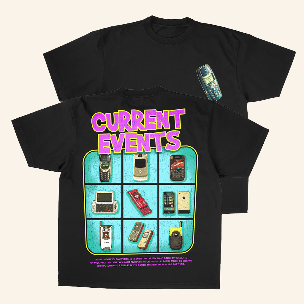 Current Events Merch Current Events Vintage Cell Phone T-Shirt Gifts For Brothers Current Events Merch Current Events Vintage Cell Phone T-Shirt Gifts For Brothers