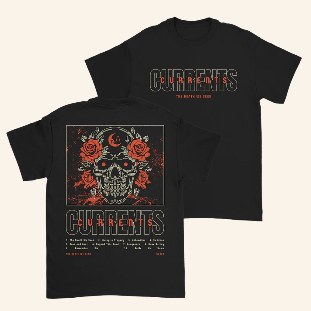 Currents Band Merch Skull And Rose T-Shirt Christmas Gift Ideas For Him Currents Band Merch Skull And Rose T-Shirt Christmas Gift Ideas For Him