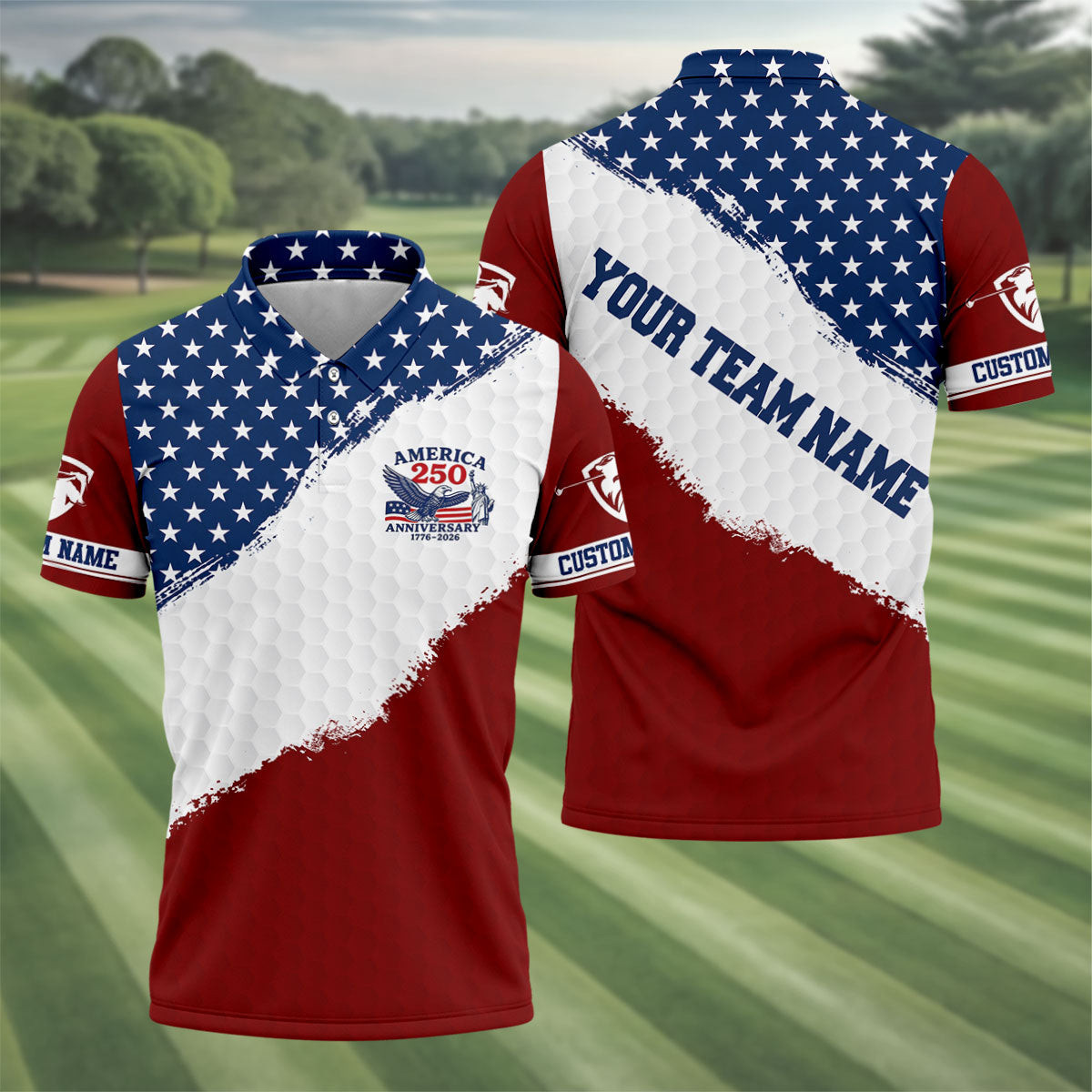 Custom 250 Years Of America Polo Shirt American Patriot Apparel Patriotic Gifts For Brother