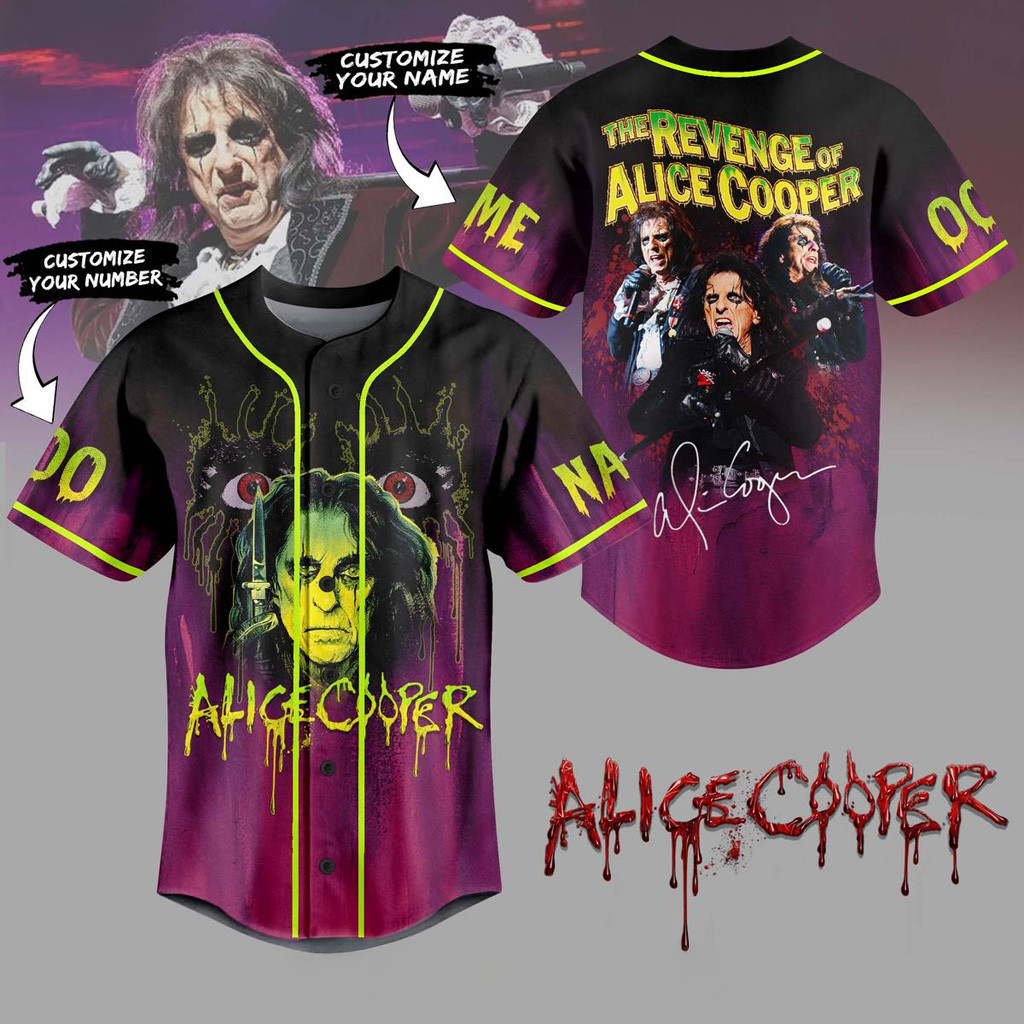 Custom Alice Cooper The Revenge 2025 Jersey Alice Cooper Merch Music Related Gifts For Guys