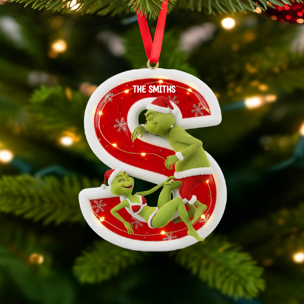 Custom Alphabet Letter Gifts For Couple Christmas Ornament - Family Christmas Ornament Gift