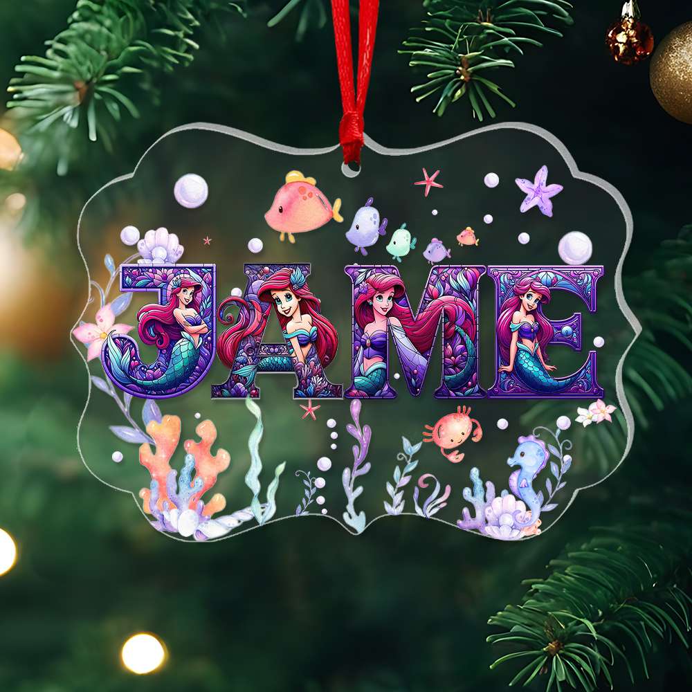 Custom Alphabet Letter Gifts For Movie Lovers Christmas Acrylic Ornament - Fun Holiday Ornament Gift