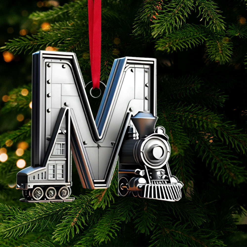 Custom Alphabet Letter Gifts For Train Lovers Christmas Ornament - Family Christmas Ornament Gift Custom Alphabet Letter Gifts For Train Lovers Christmas Ornament - Family Christmas Ornament Gift
