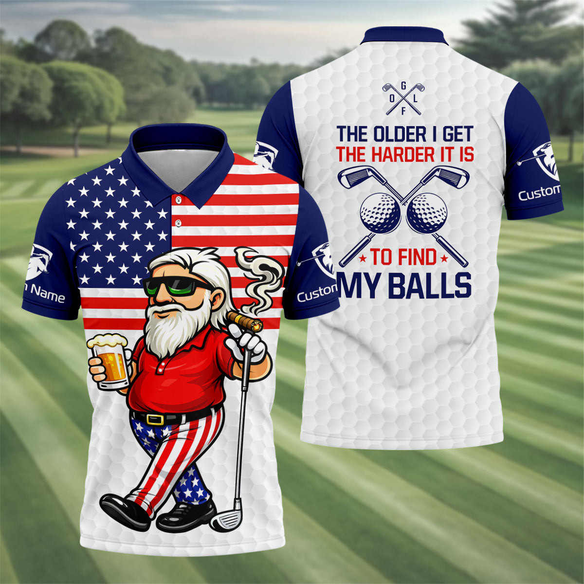 Custom American 250 Years Birthday Polo Shirt The Older I Get The Harder It Is Patriotic Apparel