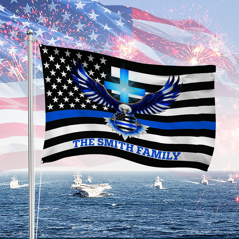 Custom American Flag With Family Name - Personalized Banner House Flag America 250 Merchandise Patriotic Gifts For Him