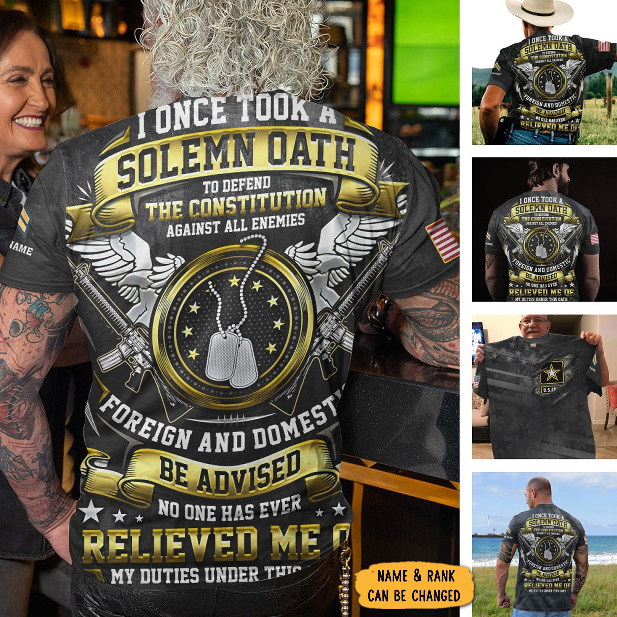 Custom Army Veteran Shirt I Once Took A Solemn Oath To Defend The Constitution