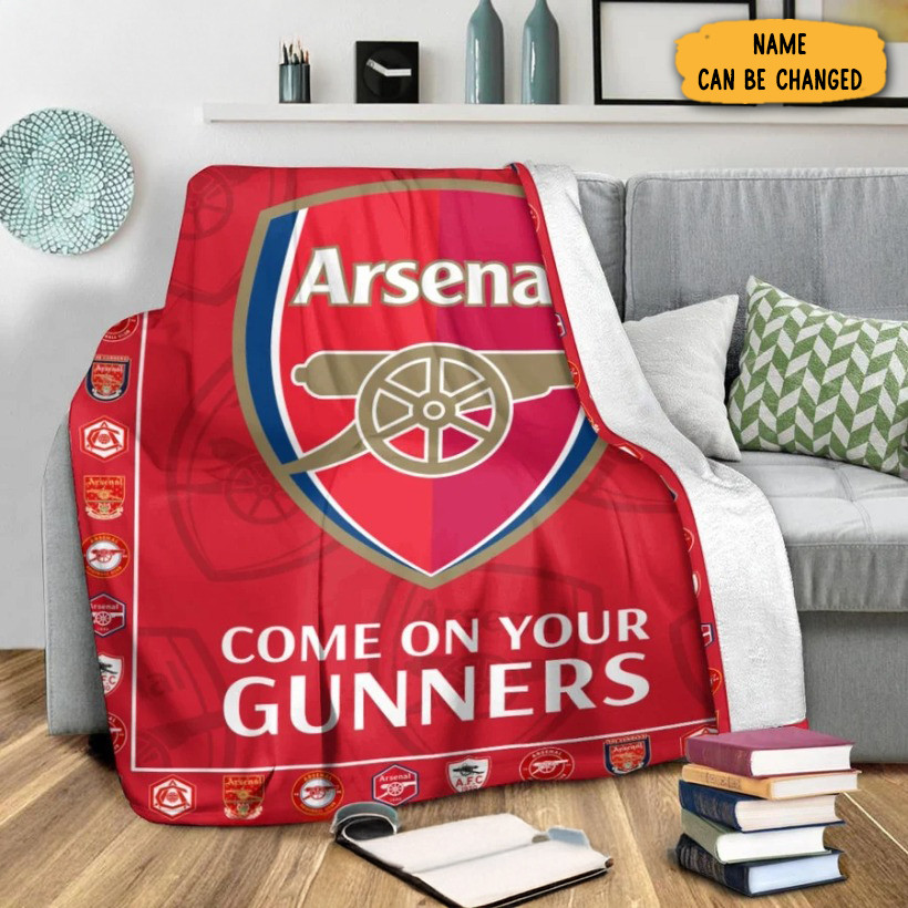 Custom Arsenal FC Come on Your Gunners Blanket Presents For Football Fans