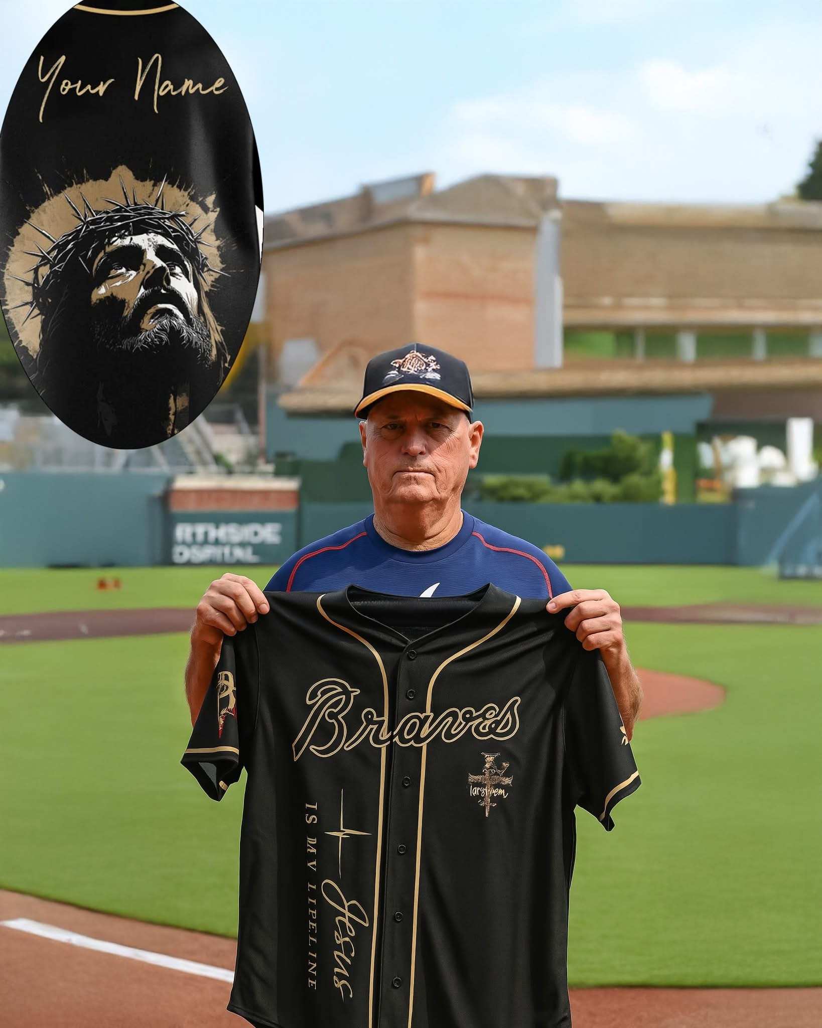 Custom Atlanta Braves Jesus Is My Lifeline Jersey Faith Best Gifts For Braves Fans