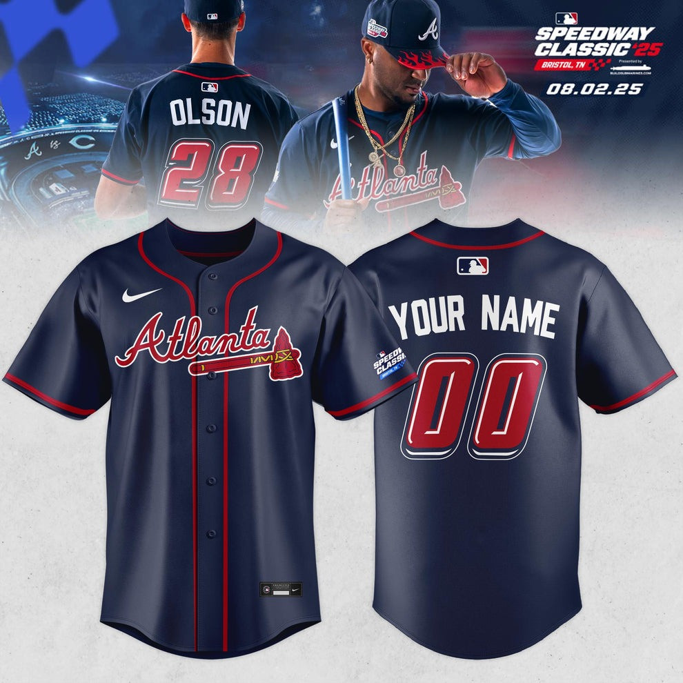 Custom Atlanta Braves Speedway Classic '25 Jersey 2025 MLB Merch Apparel Gifts For Fans
