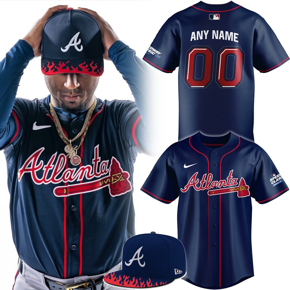 Custom Atlanta Braves Speedway Classic '25 Jersey Uniforms MLB Merch Baseball Fan Apparel